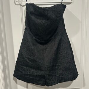 Elegant Black Strapless Romper